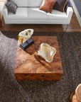 Teak Solid Wood Block Coffee Table - From Where -