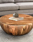 Teasdale Solid Wood Drum Coffee Table - From Where -