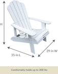 Tek - Wood White Adirondack Chair - From Where -