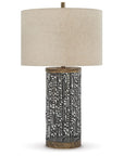 Textured Metal Single Table Lamp - From Where -