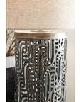 Textured Metal Single Table Lamp - From Where -