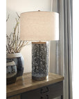 Textured Metal Single Table Lamp - From Where -