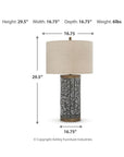 Textured Metal Single Table Lamp - From Where -