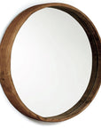 Tillia Wood Round Wall Mirror - From Where -