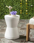 Torre Modern Concrete Ivory Accent Table - From Where -