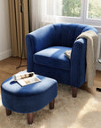 Torrence Barrel Chair with Ottoman - From Where -