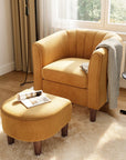 Torrence Barrel Chair with Ottoman - From Where -