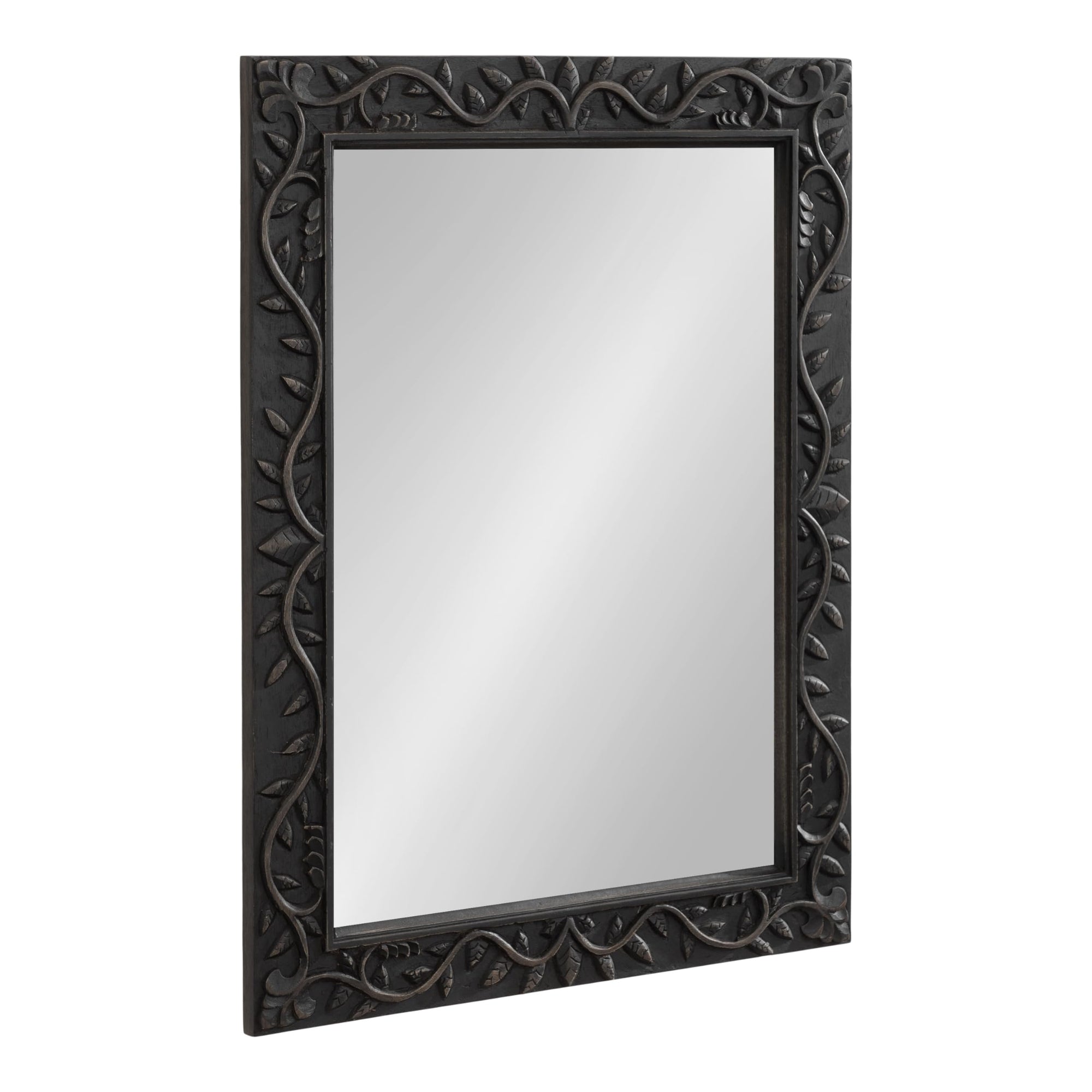 Traditional Rectangle Carved Wood Mirror - From Where -