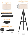 Tripod Floor Lamp with Shelf - From Where -