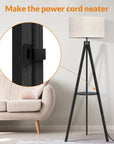 Tripod Floor Lamp with Shelf - From Where -