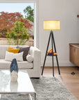 Tripod Floor Lamp with Shelf - From Where -