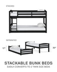 Tristan Twin - over - Twin Convertible Bunk Bed - From Where -