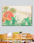 Tropical Beach Retro Waves Canvas Print - From Where -