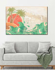 Tropical Beach Retro Waves Canvas Print - From Where -