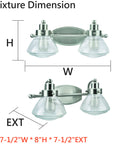 Two - Light Metal Bathroom Vanity Wall Light Fixture - From Where -
