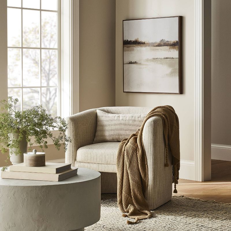 Upholstered Barrel Accent Chair - From Where -