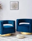 Upholstered Swivel Open - Back Barrel Chair Set of 2 - From Where -