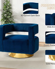 Upholstered Swivel Open - Back Barrel Chair Set of 2 - From Where -