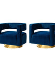 Upholstered Swivel Open - Back Barrel Chair Set of 2 - From Where -