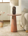 Valentia Tall Round Marble Accent Table - From Where Finds -