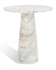 Valentia Tall Round Marble Accent Table - From Where Finds -