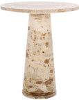 Valentia Tall Round Marble Accent Table - From Where Finds -
