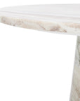 Valentia Tall Round Marble Accent Table - From Where Finds -