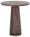 Valentia Tall Round Marble Accent Table - From Where Finds -