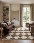 Vanni Checkered Fringed Rug - From Where Finds -