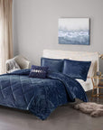 Velvet Comforter Set with Throw Pillow - From Where -