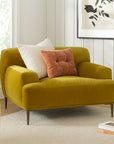 Velvet Lounge Chair in Plush Yarrow Gold - From Where -