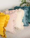 Velvet Ruffle Throw Pillow Covers (Set of 2) - From Where -