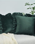 Velvet Ruffle Throw Pillow Covers (Set of 2) - From Where -
