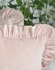 Velvet Ruffle Throw Pillow Covers (Set of 2) - From Where -