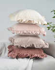 Velvet Ruffle Throw Pillow Covers (Set of 2) - From Where -