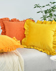 Velvet Ruffle Throw Pillow Covers (Set of 2) - From Where -