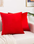 Velvet Soft Solid Decorative Square Throw Pillow Covers - From Where -