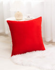 Velvet Soft Solid Decorative Square Throw Pillow Covers - From Where -