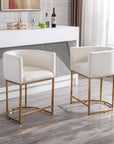 Velvet Upholstered Bar Stools (Set of 4) - From Where -