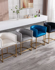 Velvet Upholstered Bar Stools (Set of 4) - From Where -