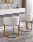 Velvet Upholstered Bar Stools (Set of 4) - From Where -