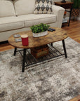 Vintage Brown Oval Coffee Table - From Where -