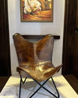 Vintage Leather Antique Butterfly Chair - From Where -