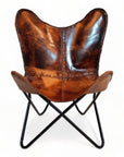 Vintage Leather Antique Butterfly Chair - From Where -