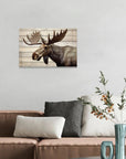 Vintage Moose Canvas Wall Art - From Where -