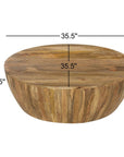 Vivenne Mango Wood Drum Coffee Table - From Where -