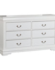 Vrai 6 - Drawer Solid Wood White Dresser - From Where -