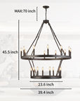 Wagon Wheel 2 Tier Chandelier - From Where -