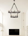 Wagon Wheel 2 Tier Chandelier - From Where -