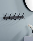Wall Coat Hook Rack with 5 Robe Hooks - From Where -